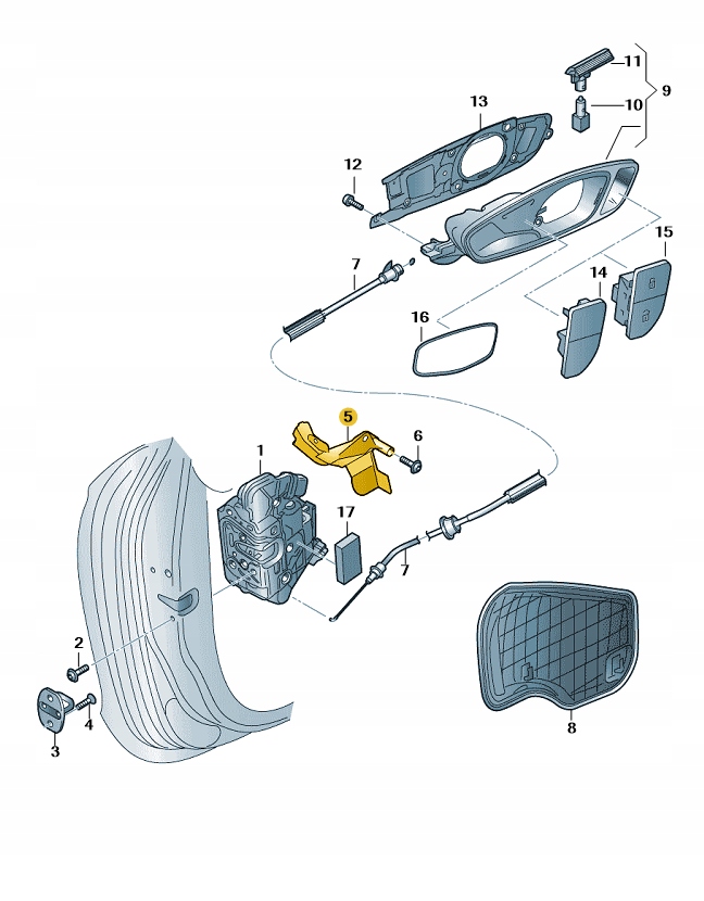 фото №1, Накладка замка двері ліва audi a1 aso оригінал