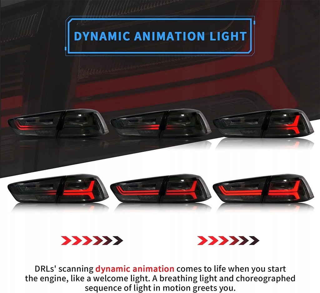 фото №11, Лампы задняя kpl vland led neon диоды тюнинг animacje mitsubishi lancer viii 8