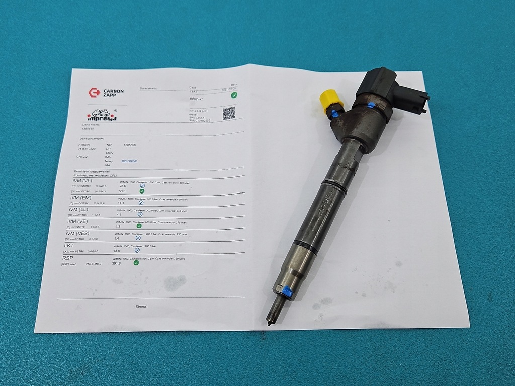 фото №1, Test форсунка kia ceed i 06- 0445110320 1.6 crdi