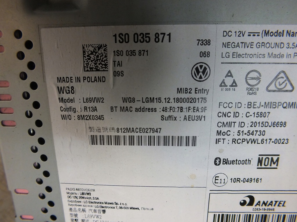 фото №5, Seat mii up! citigo радио радиопроигрыватель bluetooth 1s0035871