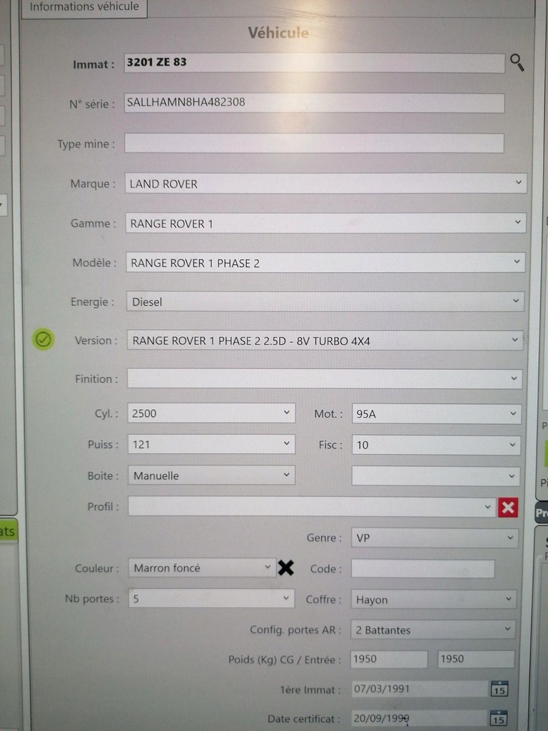 фото №7, Двигатель kompletny land rover range rover i classic 2.5 d 95a 121 km 1970-94