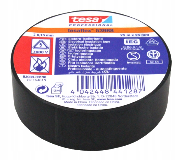 Купити Стрічка ізоляційна tesa pcv 53988 25mm x 25m