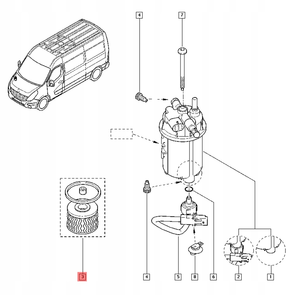 фото №7, Фильтр топлива renault master iii 2.3 dci 164038513r