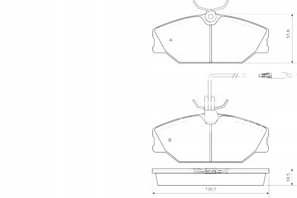 фото №1, Тормозные колодки тормозные renault laguna 93-01 с датчик. a.b.