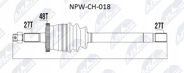 Npw-ch-018 nty привідний вал привідна jeep grand cherokee Ціна