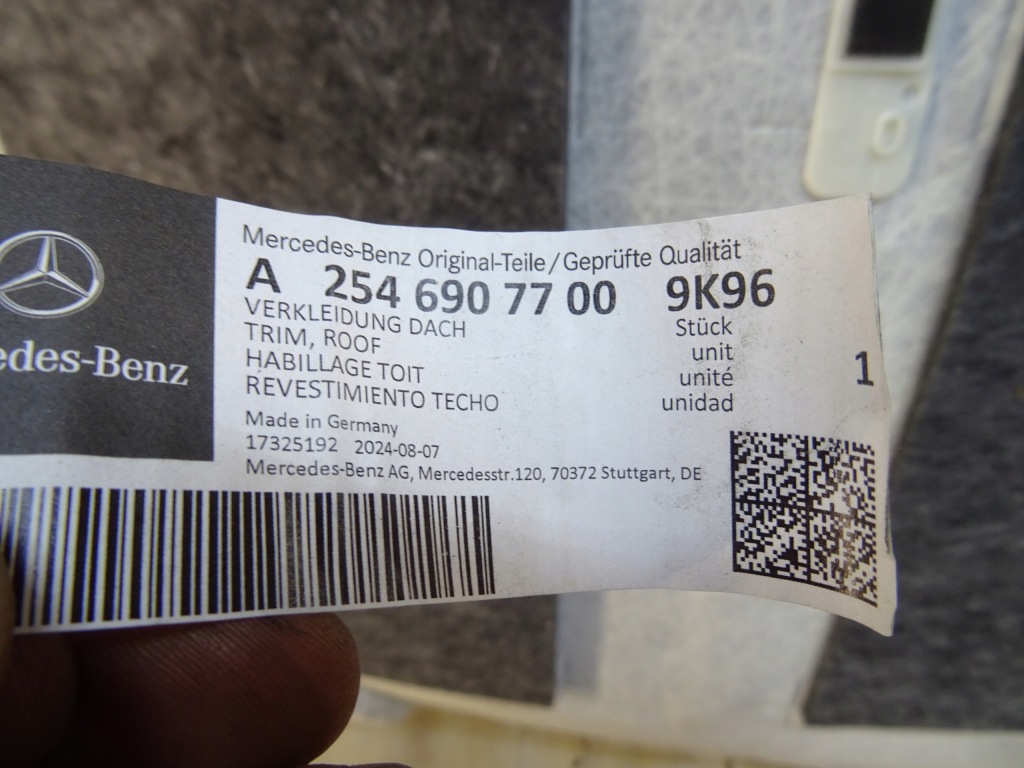 фото №12, Mercedes стеля панорама czarna a2546907700 llu w254 a254 glc