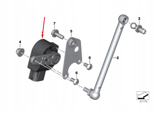 Датчик высоты передний фара bmw k1600 bagger 37146895466 Доставка