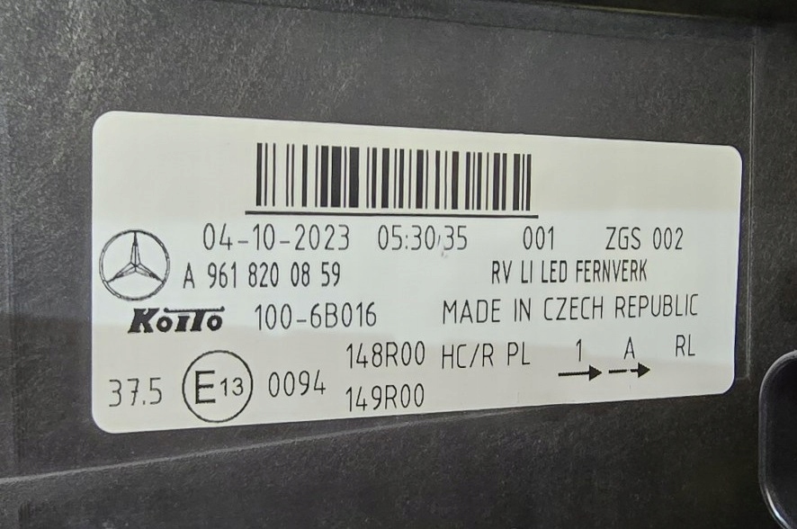 фото №6, Лампа перед лівий mercedes actros mp5 full led eur a9618200859