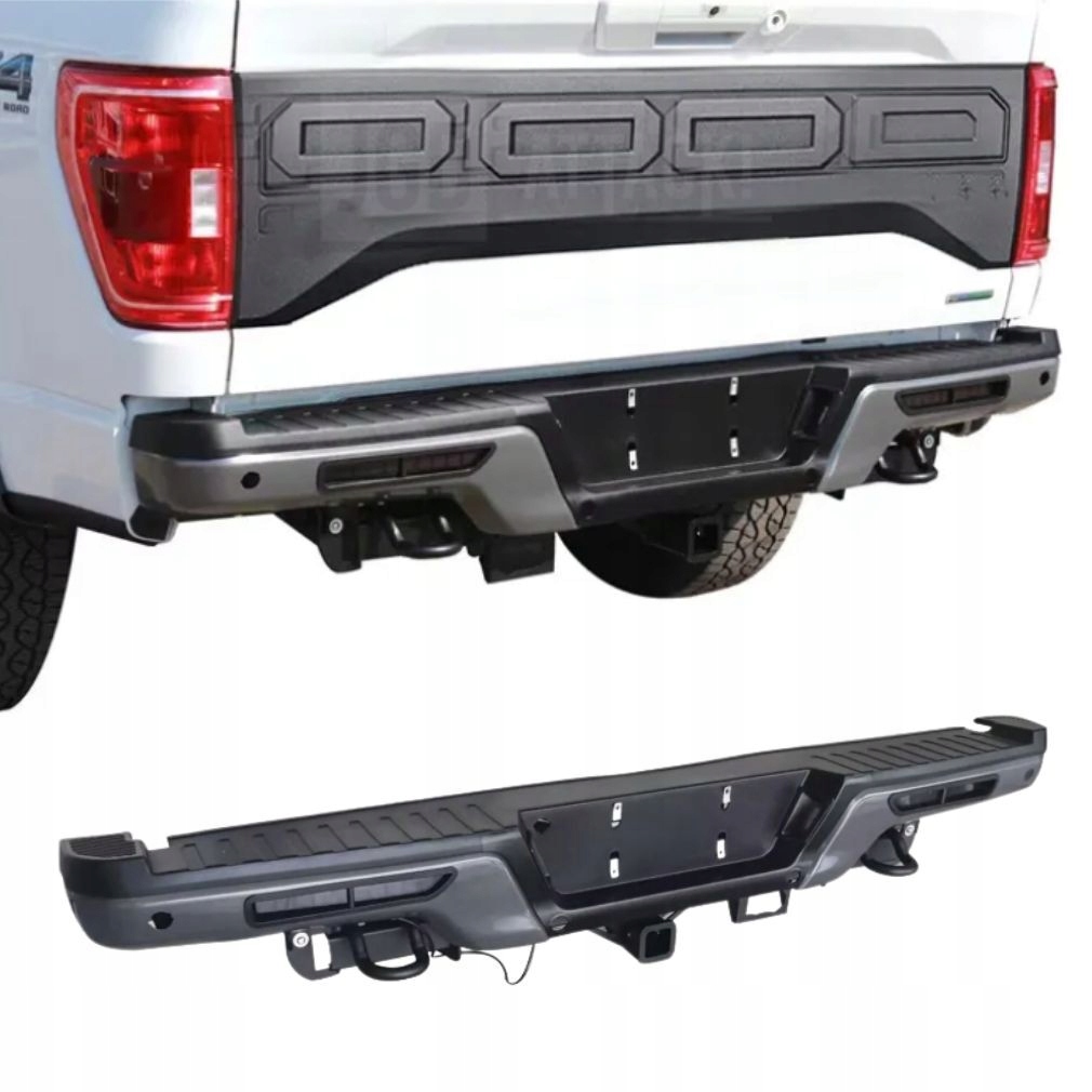 фото №1, Бампер задний + освещение led - raptor стиль ford f-150 f150 2021-2023