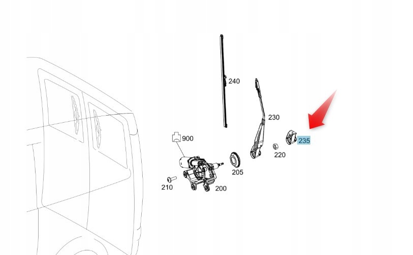 фото №4, Защита заглушка рычага дворники mercedes vito mercedes оригинальный номер a0008211733