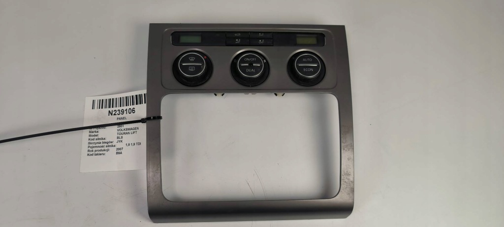 фото №1, Панель кондиционера 1t0858071 volkswagen touran lift