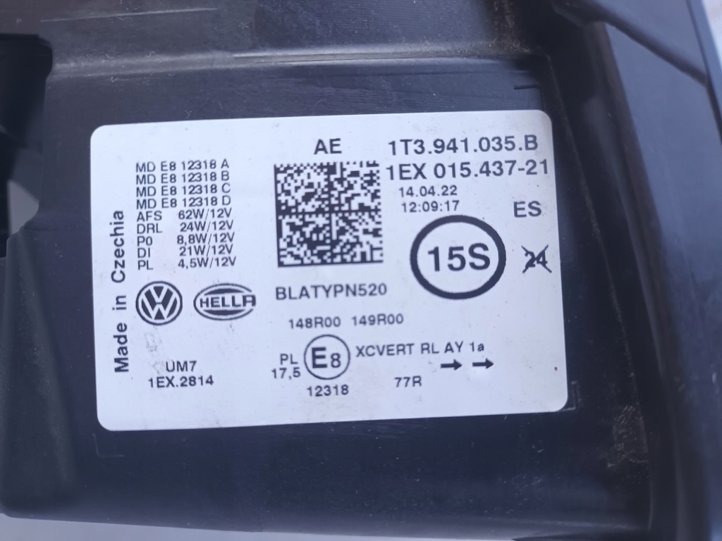 фото №8, Лампа передняя левая vw id buzz iq.light перед левый 1t3