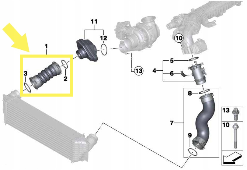 Шланг turbo труба bmw x5 x6 f15 f16 1161-7823236 Ціна