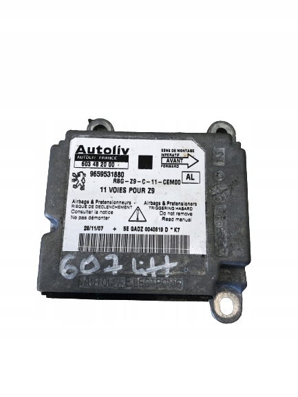 фото №1, Модуль датчик подушка безопасности peugeot 607 lift 9659531880