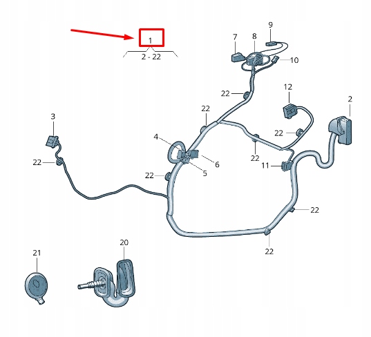 фото №1, Skoda rapid nh передня частина правий door проводка harness rhd 5jh971120hd