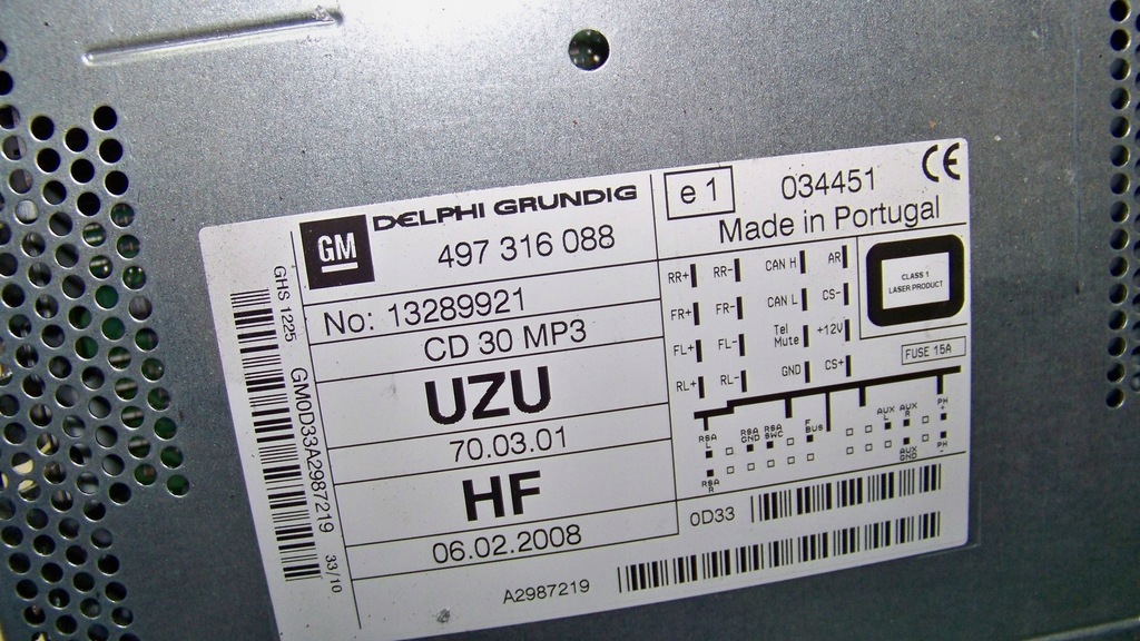 фото №7, Радіо заводський 13289921 uzu/hf opel corsa d