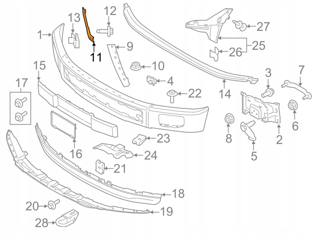 фото №1, Кронштейн бампера ford f-150 15- fl3z17754a pr