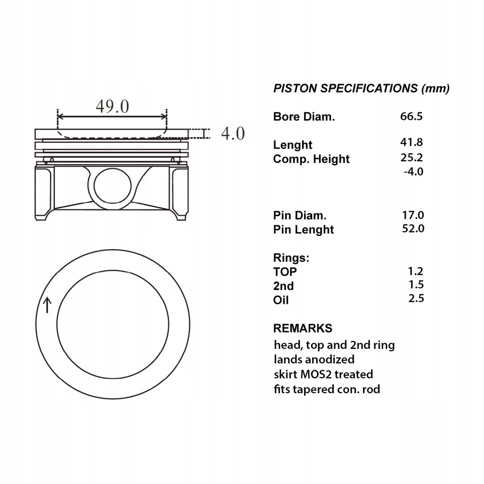 фото №1, Iap quality parts 100-00110 поршень