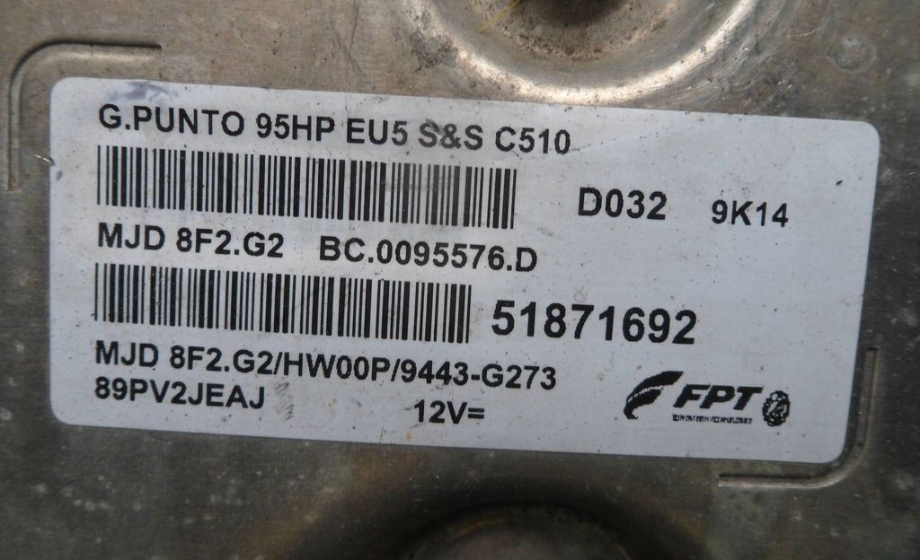 фото №8, Бортовой компьютер fiat grande punto evo 1.3 mjd 8f2.g2 51869925 набор стартовый