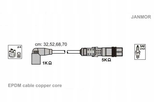 фото №1, Janmor провода зажигания kpl. audi vw