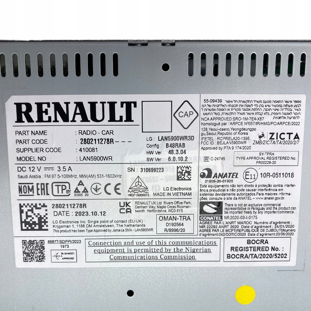 фото №16, Радио мультимедийный dacia jogger sandero iii logan iii 280211278r