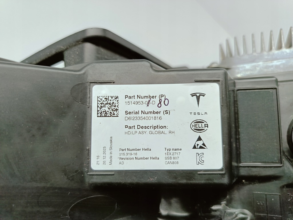 Tesla model 3 m3 рестайлинг  y my 20- фара правый  перед full led европа  1514953-00-d Недорого