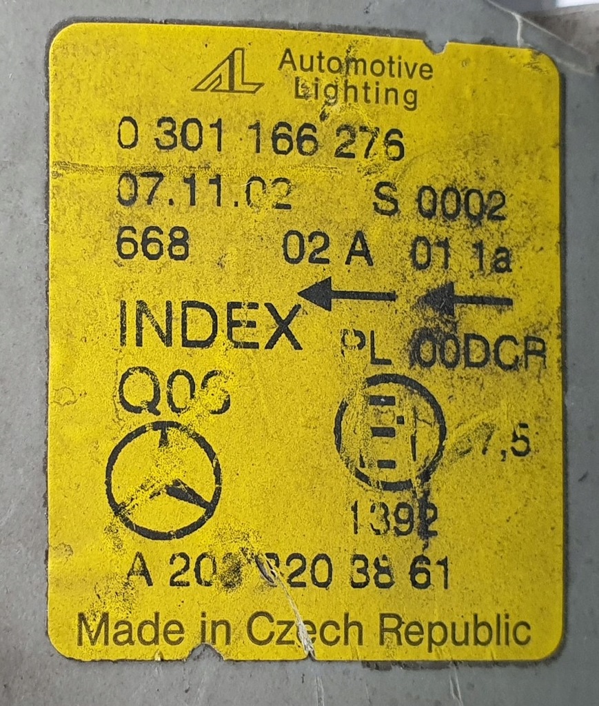 фото №8, Лампа правая перед ксенон mercedes w203 a2038203861