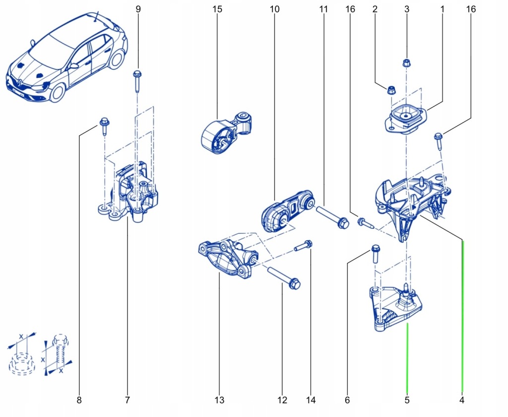 Кронштейн подушка коробки renault espace v kadjar megane iv scenic iv talisman Оригінал
