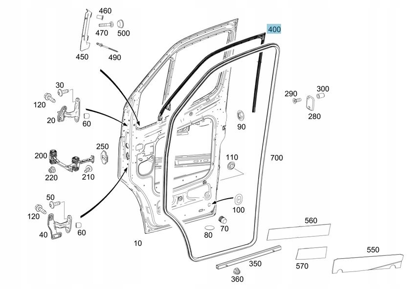 фото №4, Прокладка рамы дверь перед правая сторона mercedes sprinter 907 910