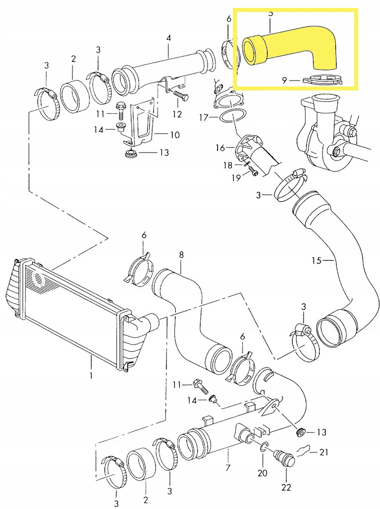 фото №2, Wąż труба шланг turbo vw lt 2.8 tdi 2d0145828h