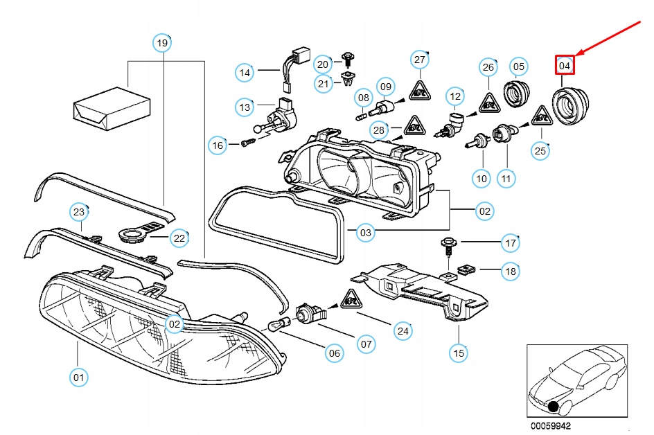 фото №11, Захист фара bmw 5 e39 do лампочка світло ближнє світло 63128362436 8362436