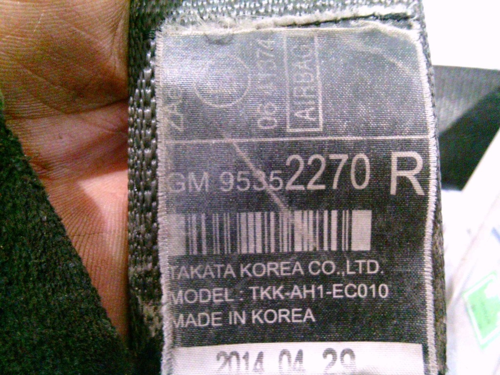 Mokka a 14r ремень безопасности правый перед 95352270 kr95366788 с Разборки