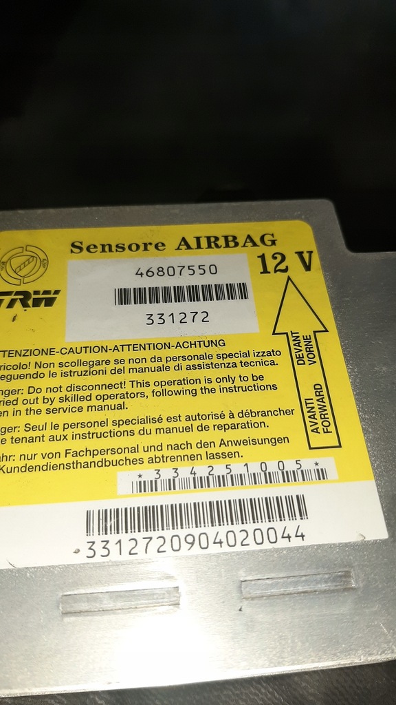 фото №5, Датчик подушок блок керування fiat panda 46807550