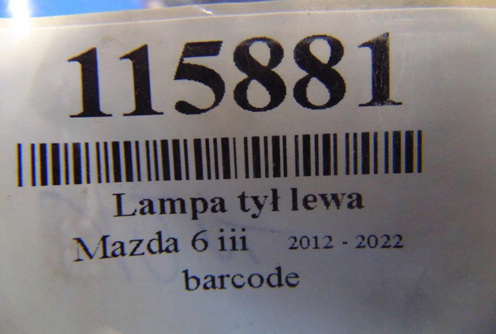 фото №8, Mazda 6 iii лампа задняя левая