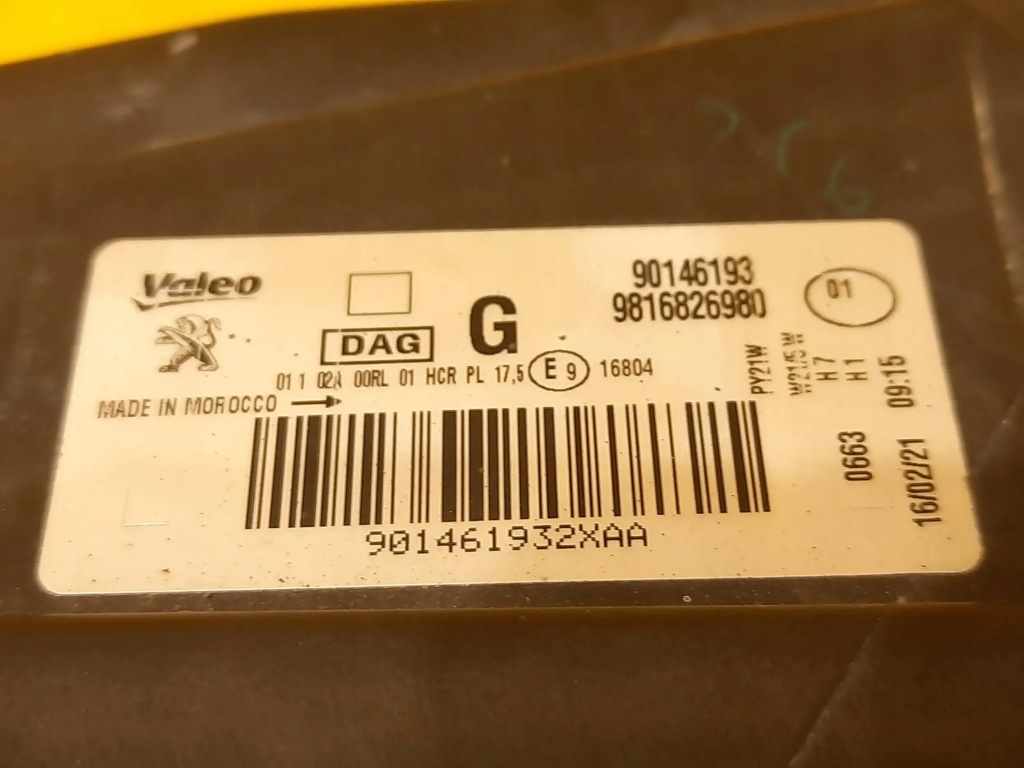 фото №14, Peugeot partner iv лампа перед ліва 9816826980