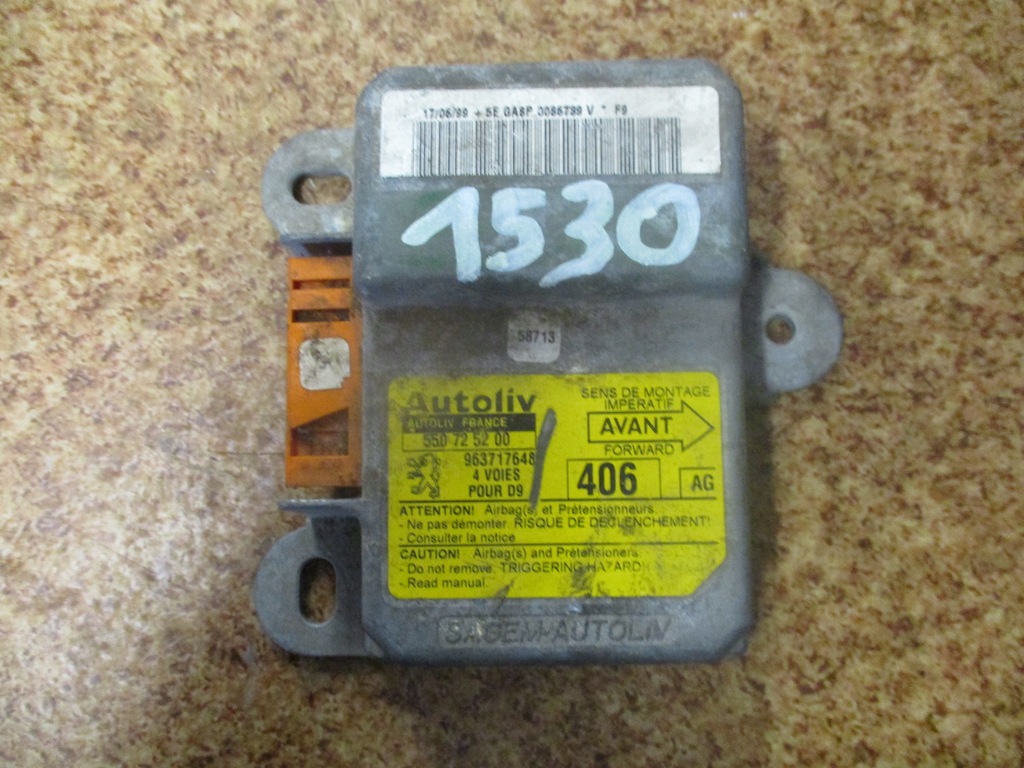 фото №1, Модуль датчик air bag peugeot 406 9637176480