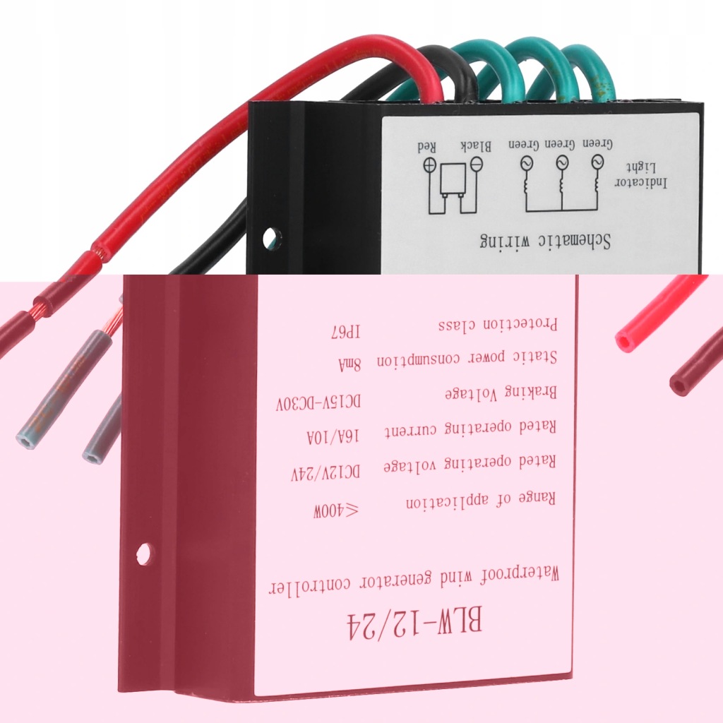 Контроллер турбины wiatrowej blw-12/24 400w ip67 fo4-12 / 24v с Разборки