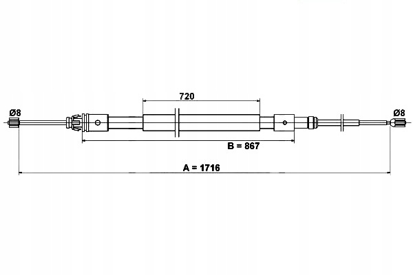 фото №1, Ate трос тормоза ручного citroen c3 i c3 pluriel