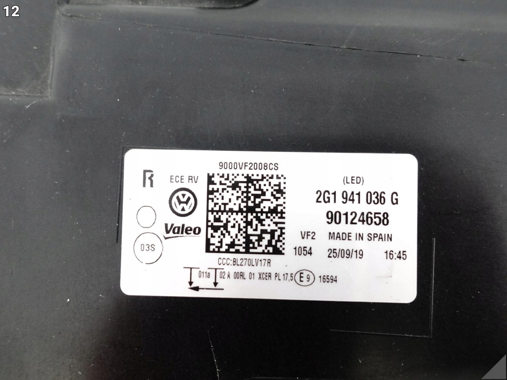 фото №13, Vw polo vi 6 2g1 2g0 gti 17-21 лампа full led правая перед europa 2g1941036g