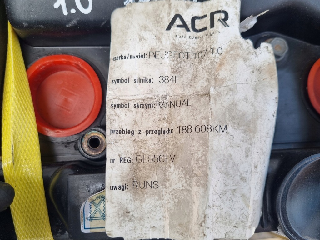 фото №9, Двигун комплект peugeot 107 1.0 12v 68km задокументовано 188tyś 1kr 1kr-b52