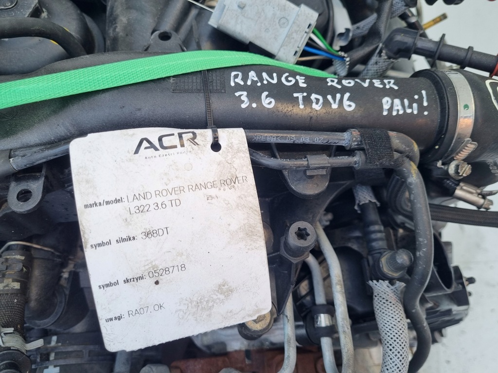 фото №4, Двигатель комплект land rover range rover sport 3.6 tdv8 ładnie pali 368dt