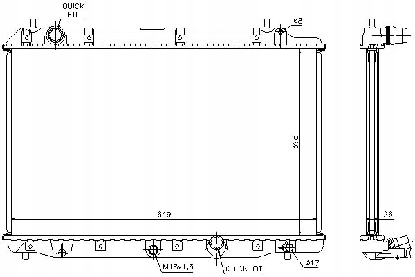 фото №1, Nissens радиатор двигателя honda cr-v ii fr-v 2.2d