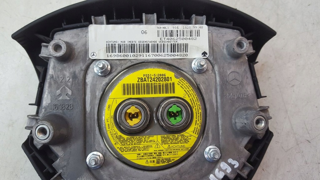 фото №14, Подушка подушка безопасности водитель водителя mercedes-benz оригинальный номер a1698600102 1698600102