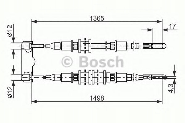 Купити Трос гальма ручного bosch 1 987 477 130 do opel calibra a c89