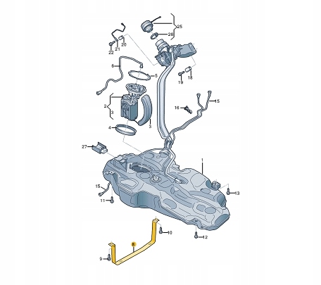 фото №1, Audi a1 sportback gba fuel бак натяжной strap 2q0201655a