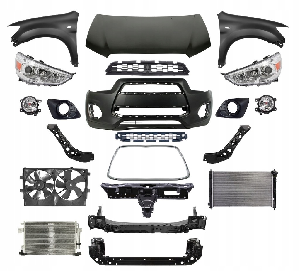 фото №1, Mitsubishi asx 13- перед капот бампер pas лампа