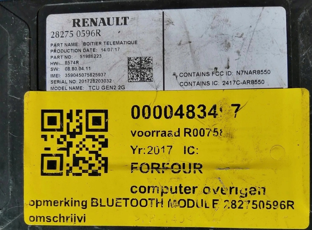 фото №2, Модуль блок управления 282750596r smart forfour ii 453