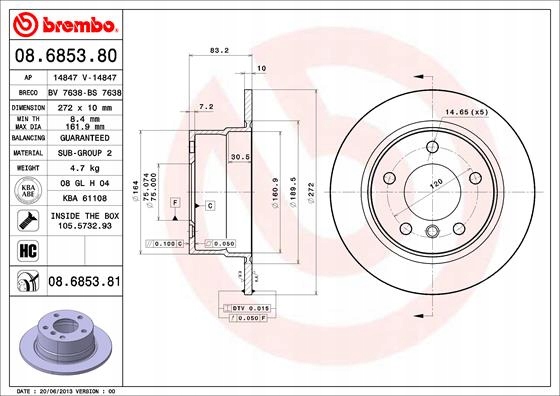 фото №3, Гальмівні диски гальмівні колодки задня brembo bmw z3 roadster