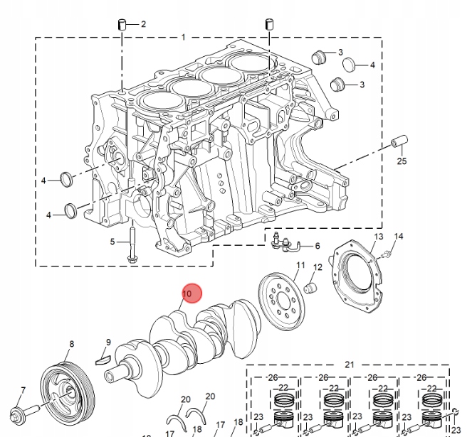 Купить Wał коленчатый mg hs 2024
