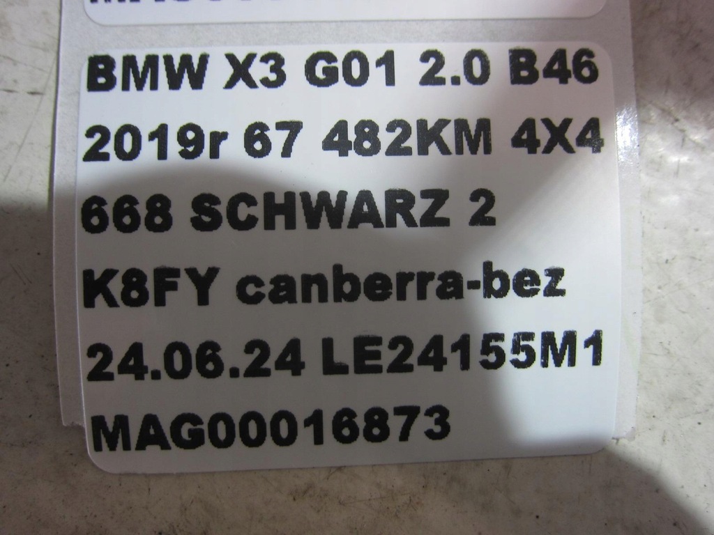 фото №11, Bmw x3 g01 b46 3.0 джгут трубопровід електропроводка салону салон 9826348